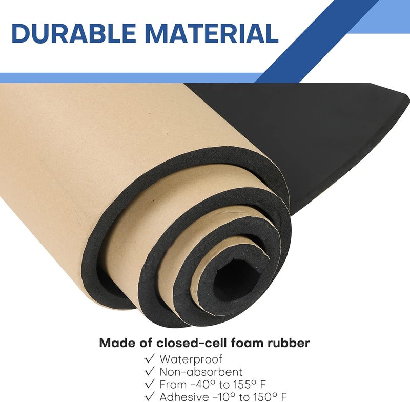 MYFULLY Sponge Neoprene Roll with Adhesive, Waterproof Foam Rubber Sheet Cut to Multiple Dimensions and Lengths for Shock Pad, Gaskets, DIY, Crafts (1/2" Thick x12 Wide x 54" Long) - Image 3